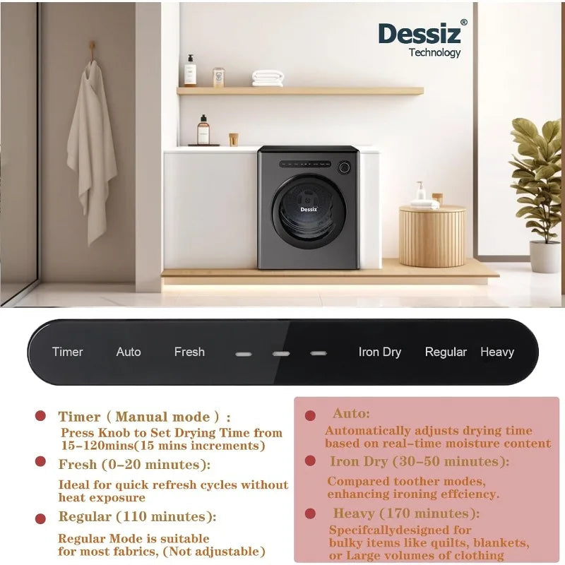 Electric Compact Dryer with Exhaust Pipe