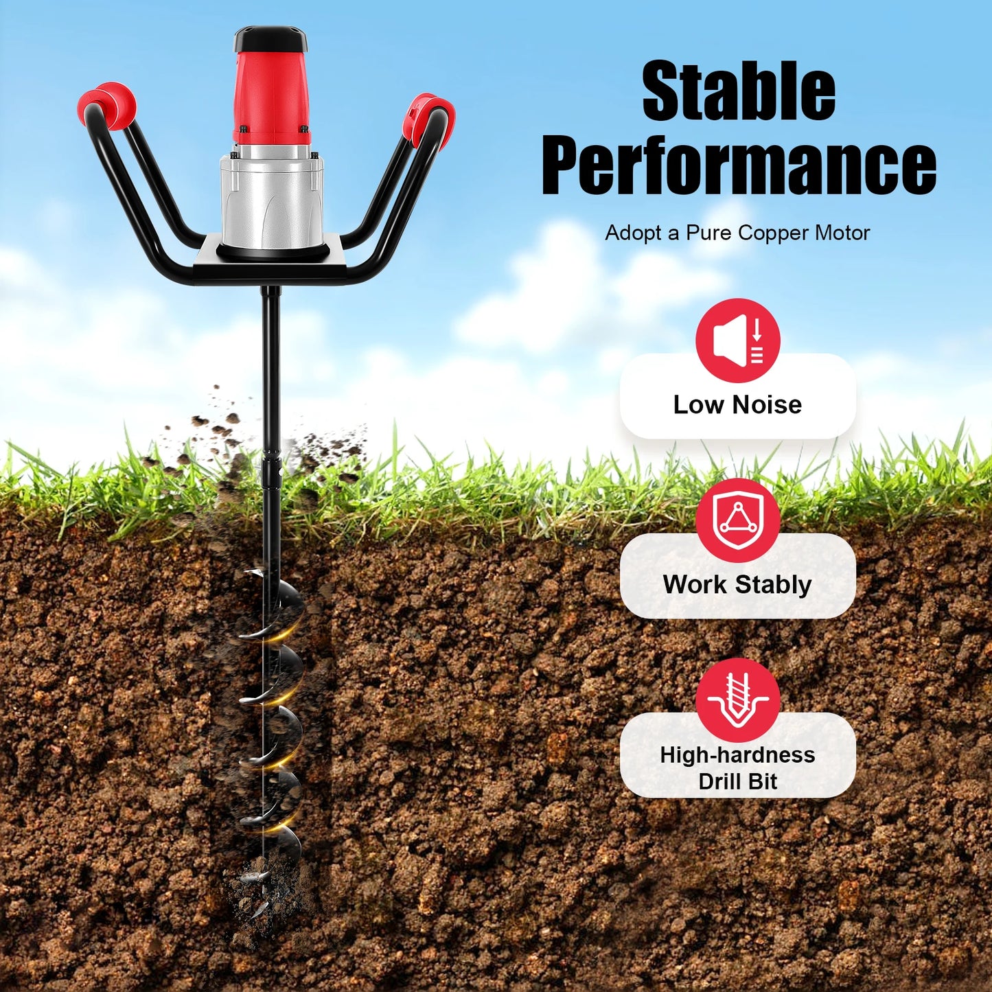 Electric Post Hole Digger with Drill Earth Auger