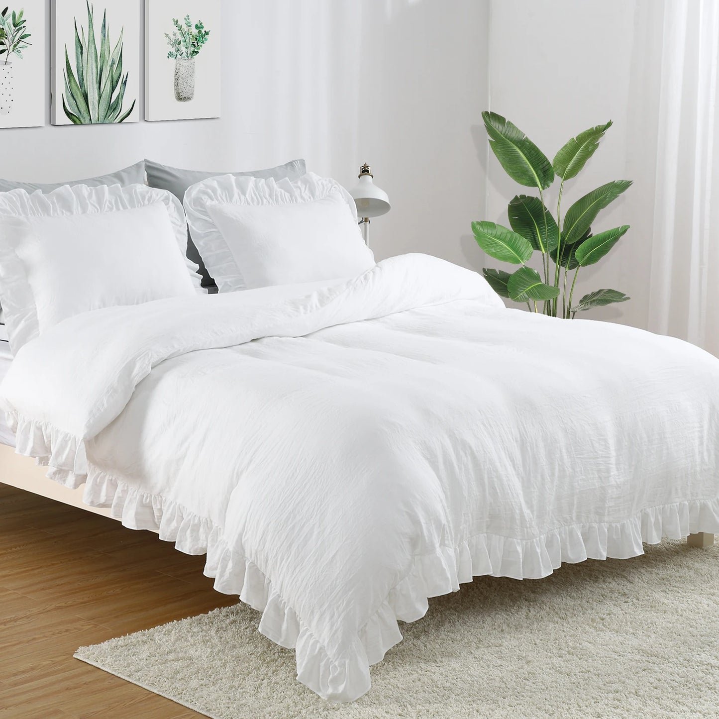 Lotus Leaf Edge Bedding Duvet Cover Set