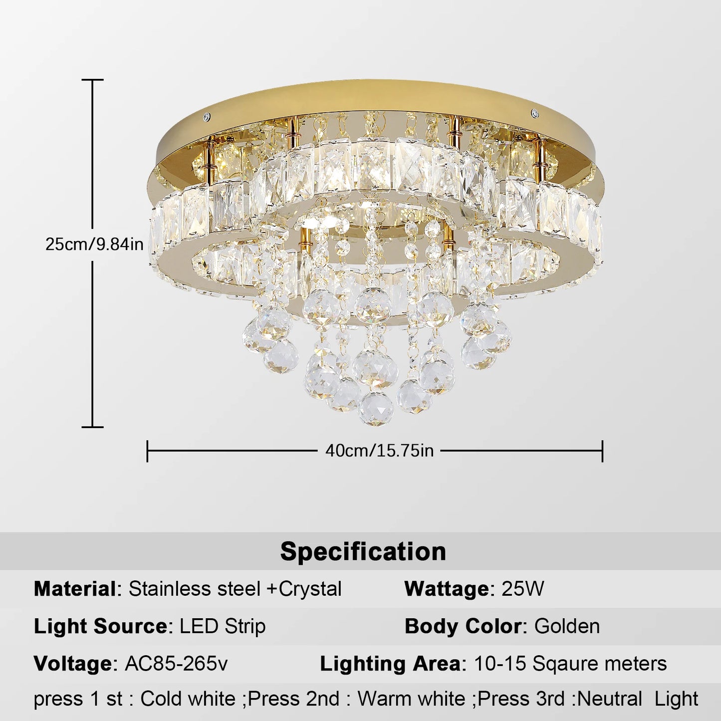 Crystal Chandelier Luxury Pendant Ceiling Lamp