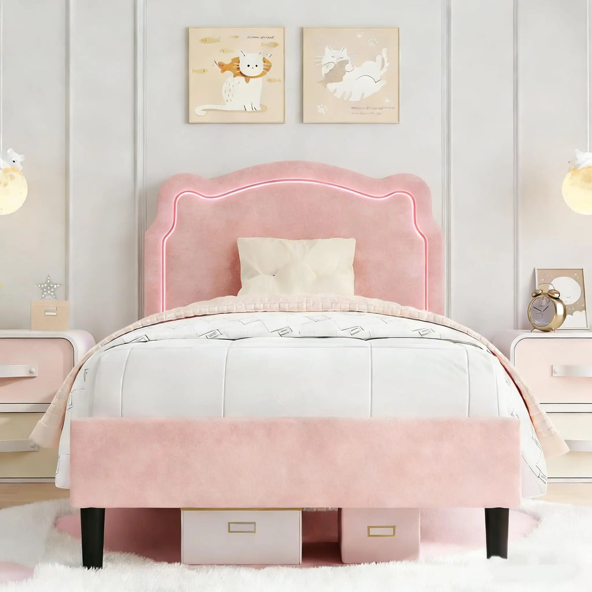 Upholstered Twin Platform Bed Frame