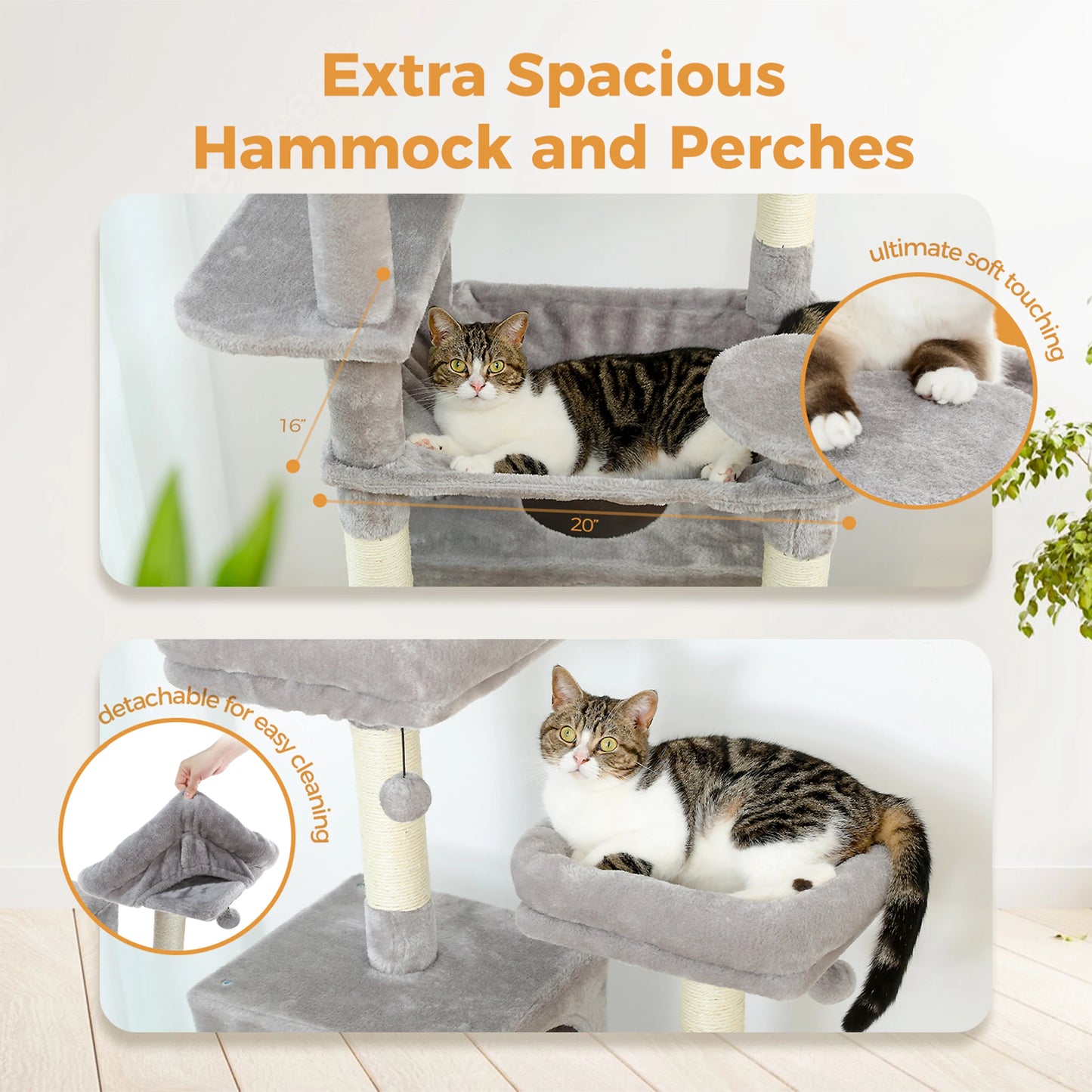Multi-Level Plush Cat Condo with Scratching Posts