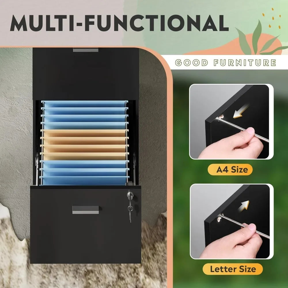 Vertical Filing Cabinet with Lock