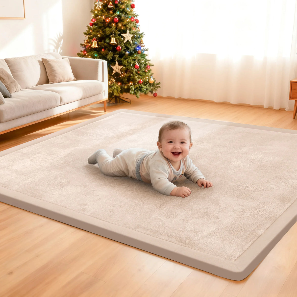 Large Play Mat Memory Foam Soft Velvet Nursery Rug