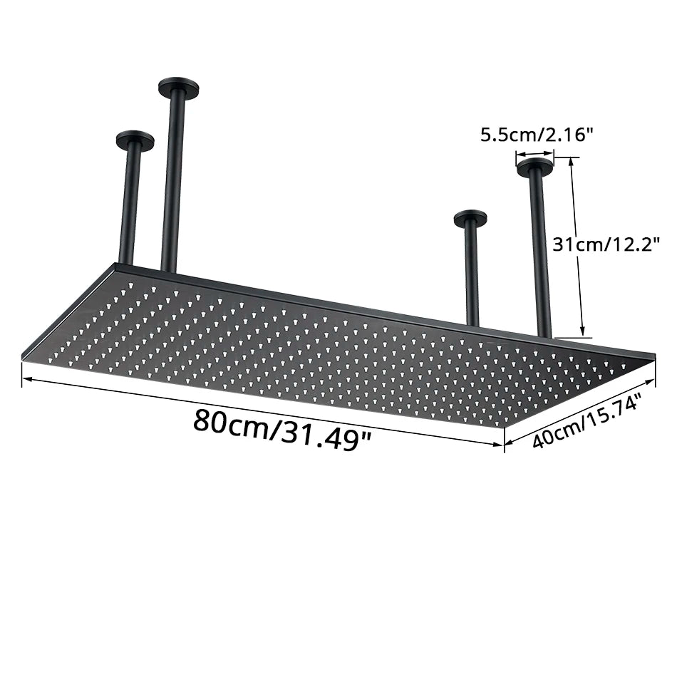 LED Bathroom Shower Rainfall Faucet System Set