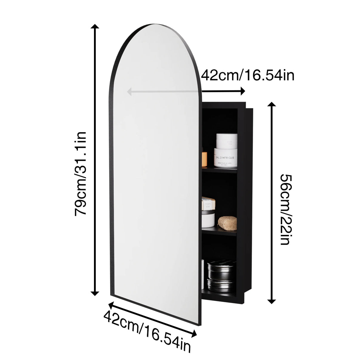 Arched Bathroom Mirror Cabinet