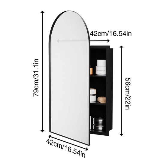 Arched Bathroom Mirror Cabinet