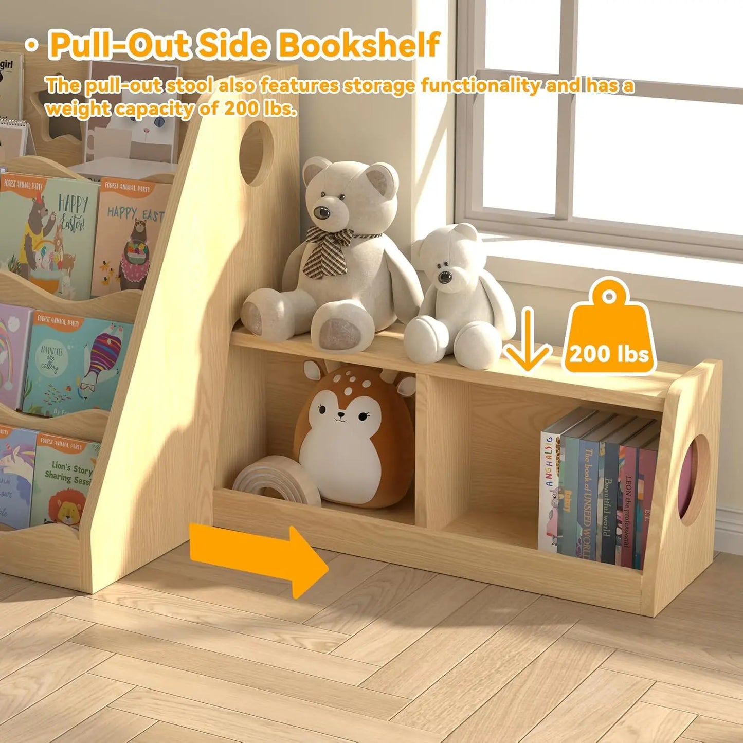 Scalloped Bookshelf with Storage
