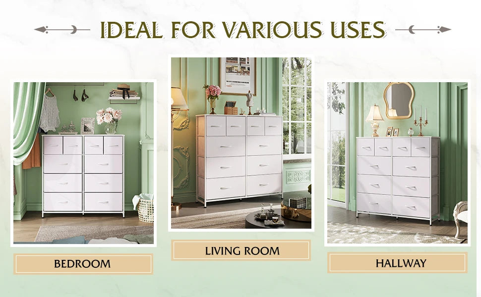 Fabric Dresser Tall Storage Organizer Unit