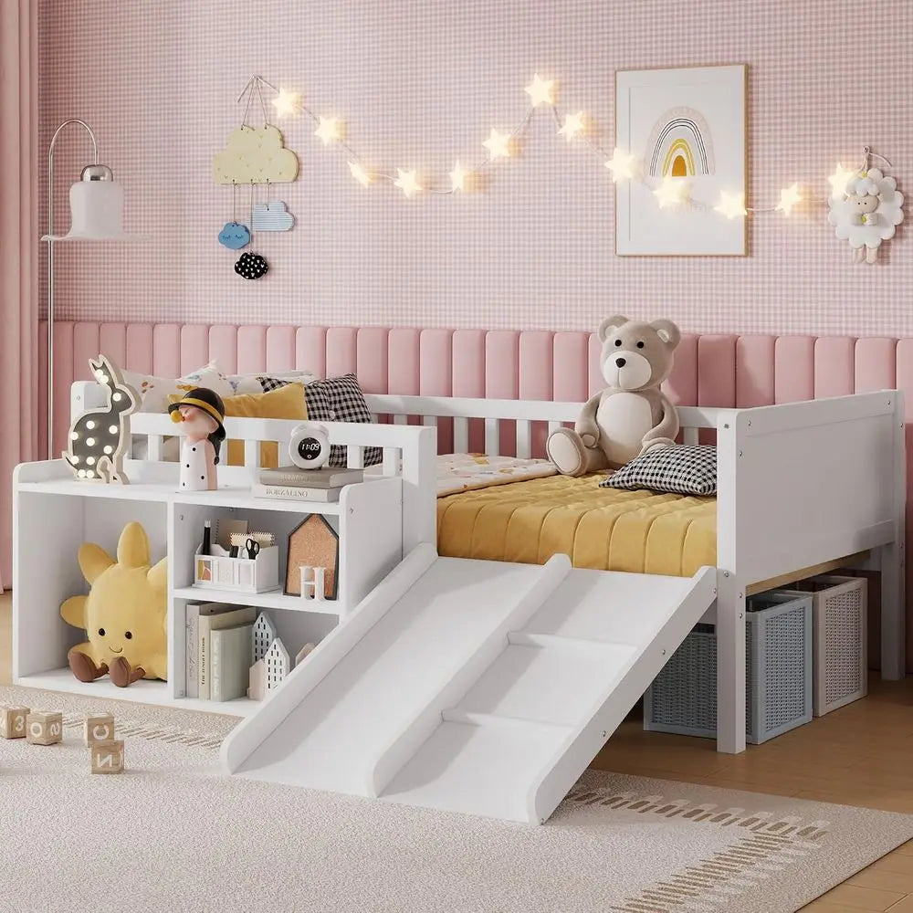 Low Loft Bed with Slide