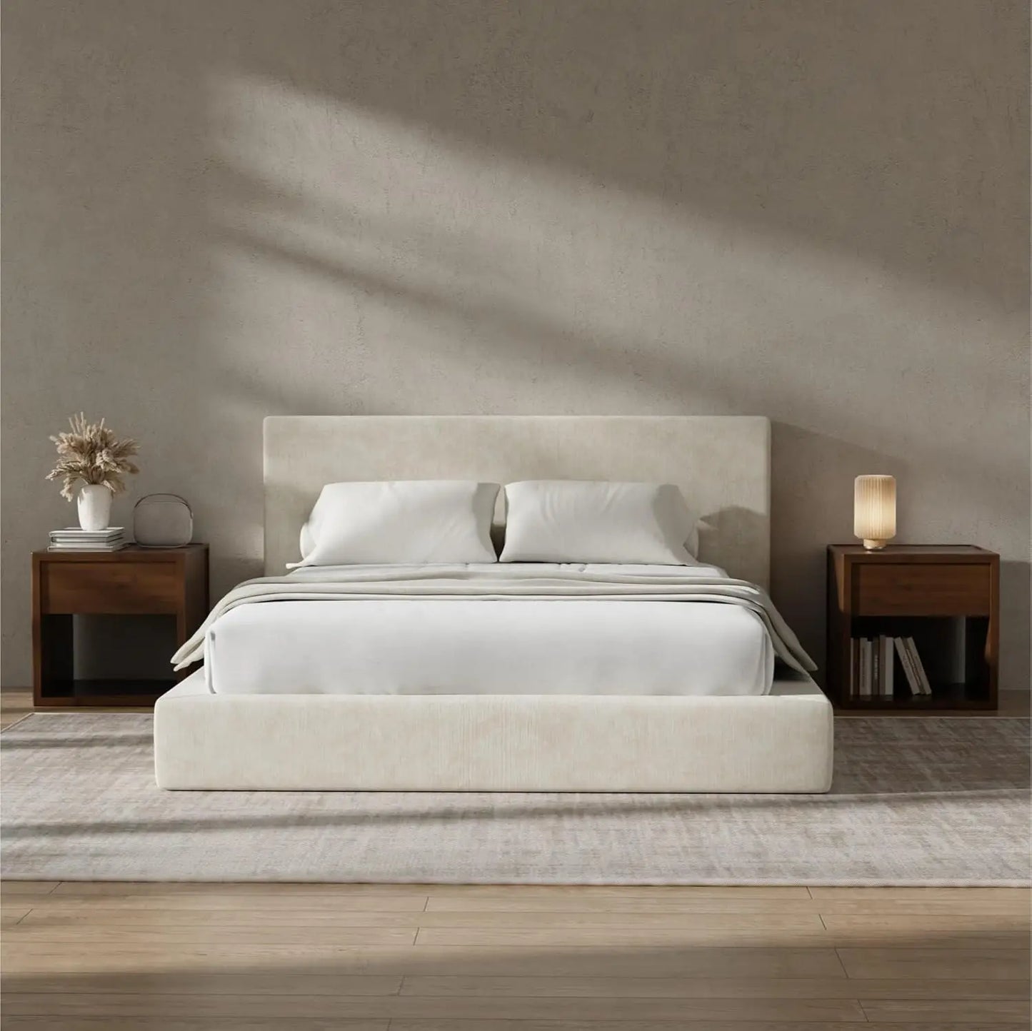 Cloud Upholstered Bed Frame with Headboard