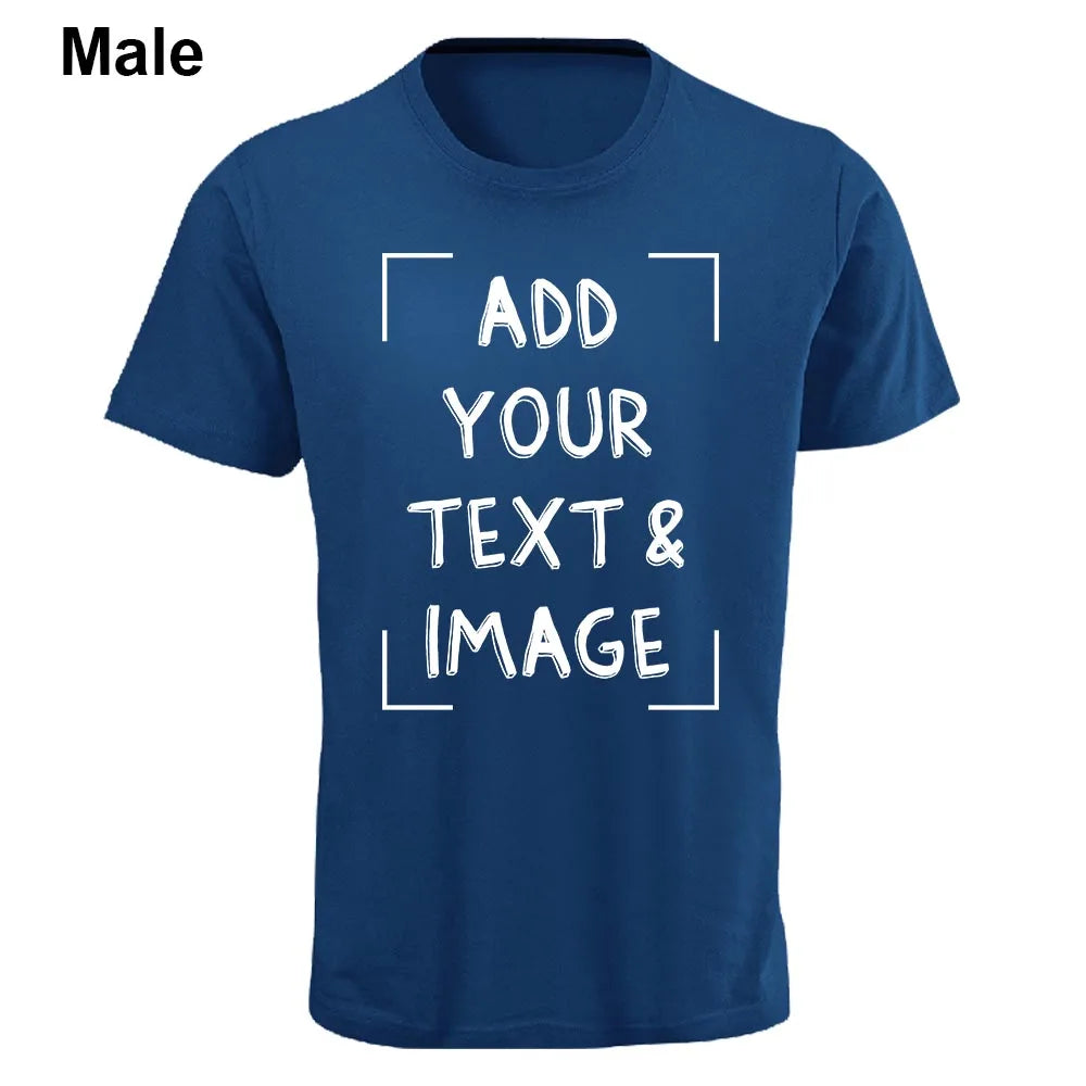 Custom T-shirt with Your Photo Text Image Front Printing Crew Neck