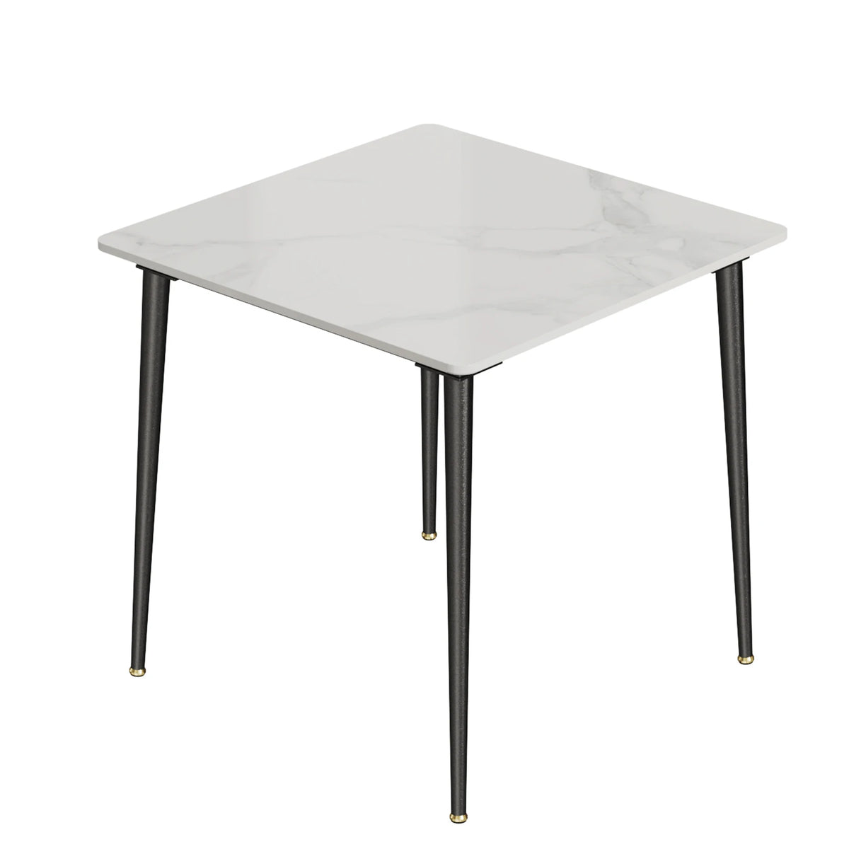 Square Marble Dining Table with Metal Legs