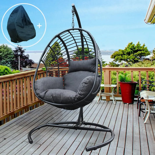 Hanging Egg Chair with Stand for Indoor or Outdoor