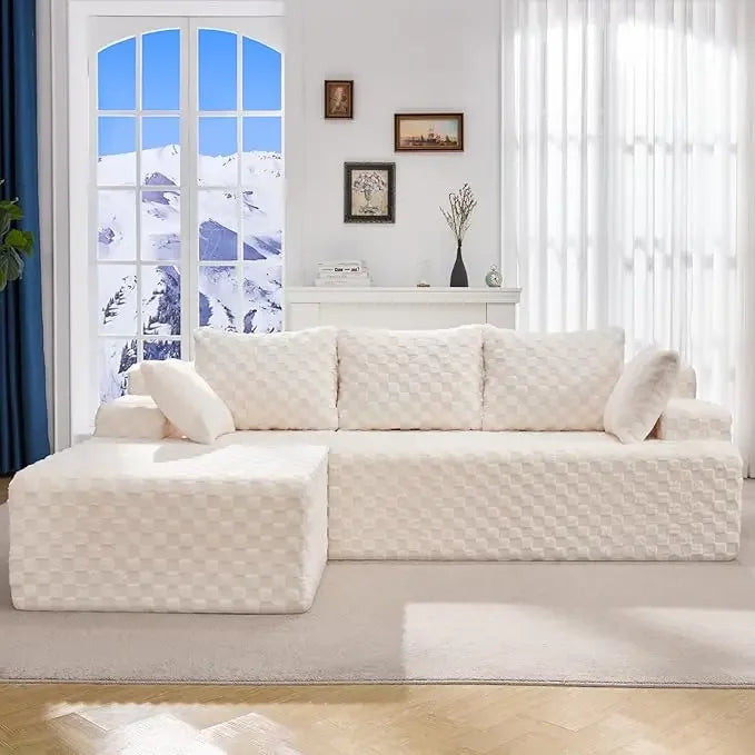 L-Shape Memory Foam Oversize Chaise Living Room Set