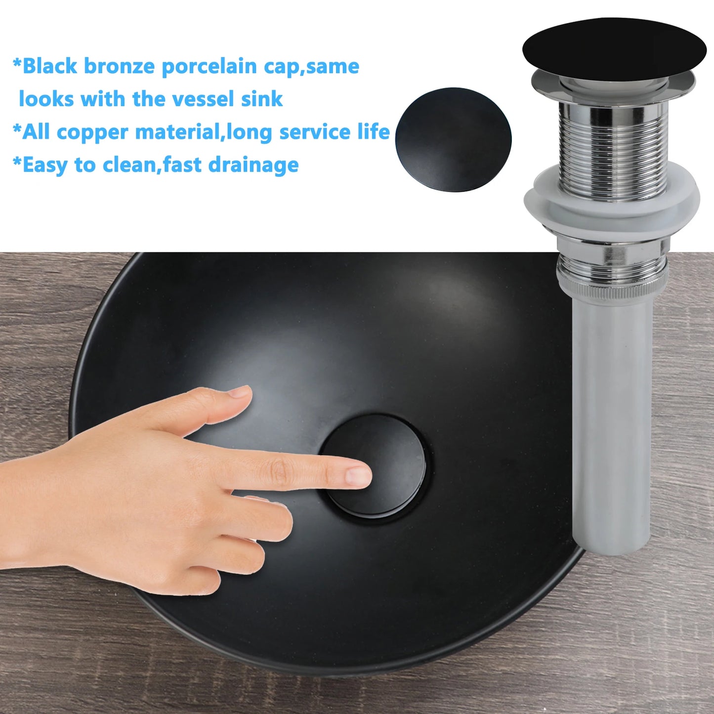 Bathroom Basin Sink Set with Faucet Pop Up Drain