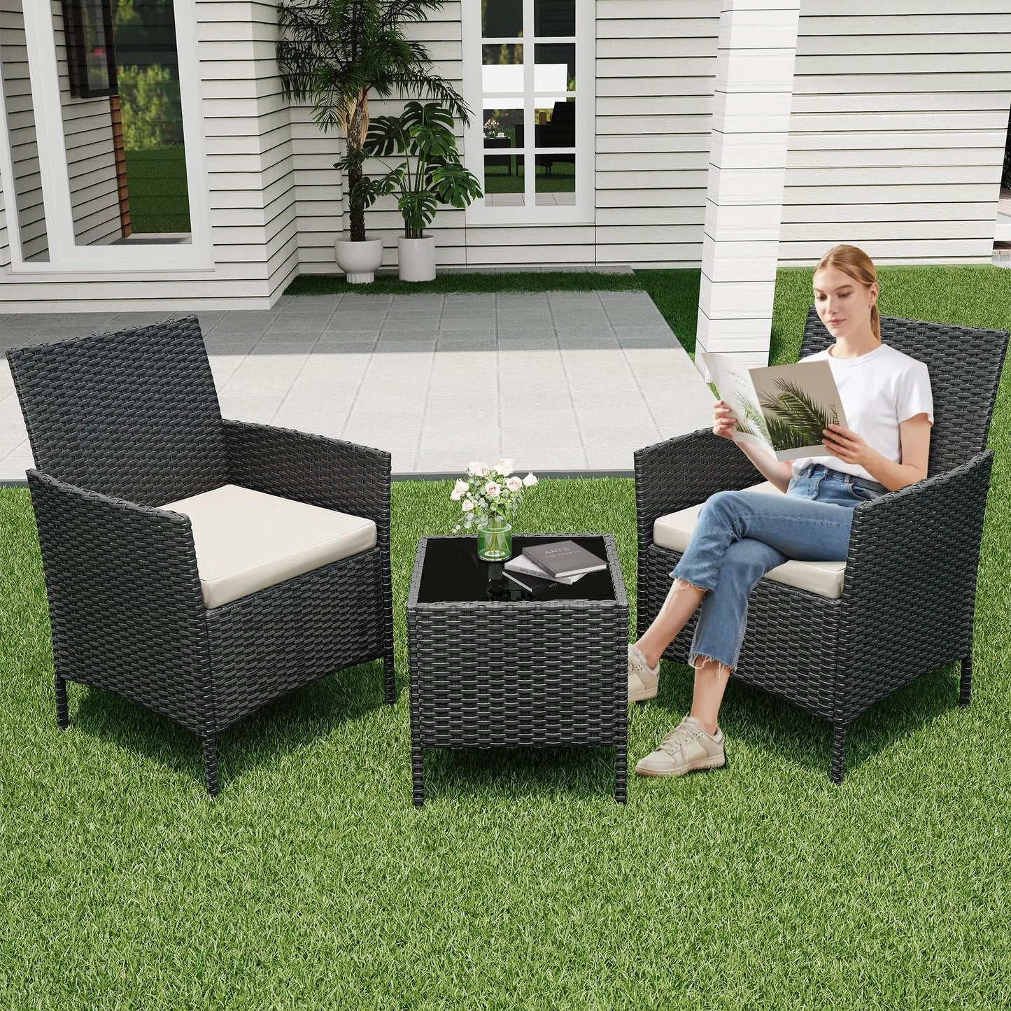 All-Weather Rattan Wicker Patio Sofa Set