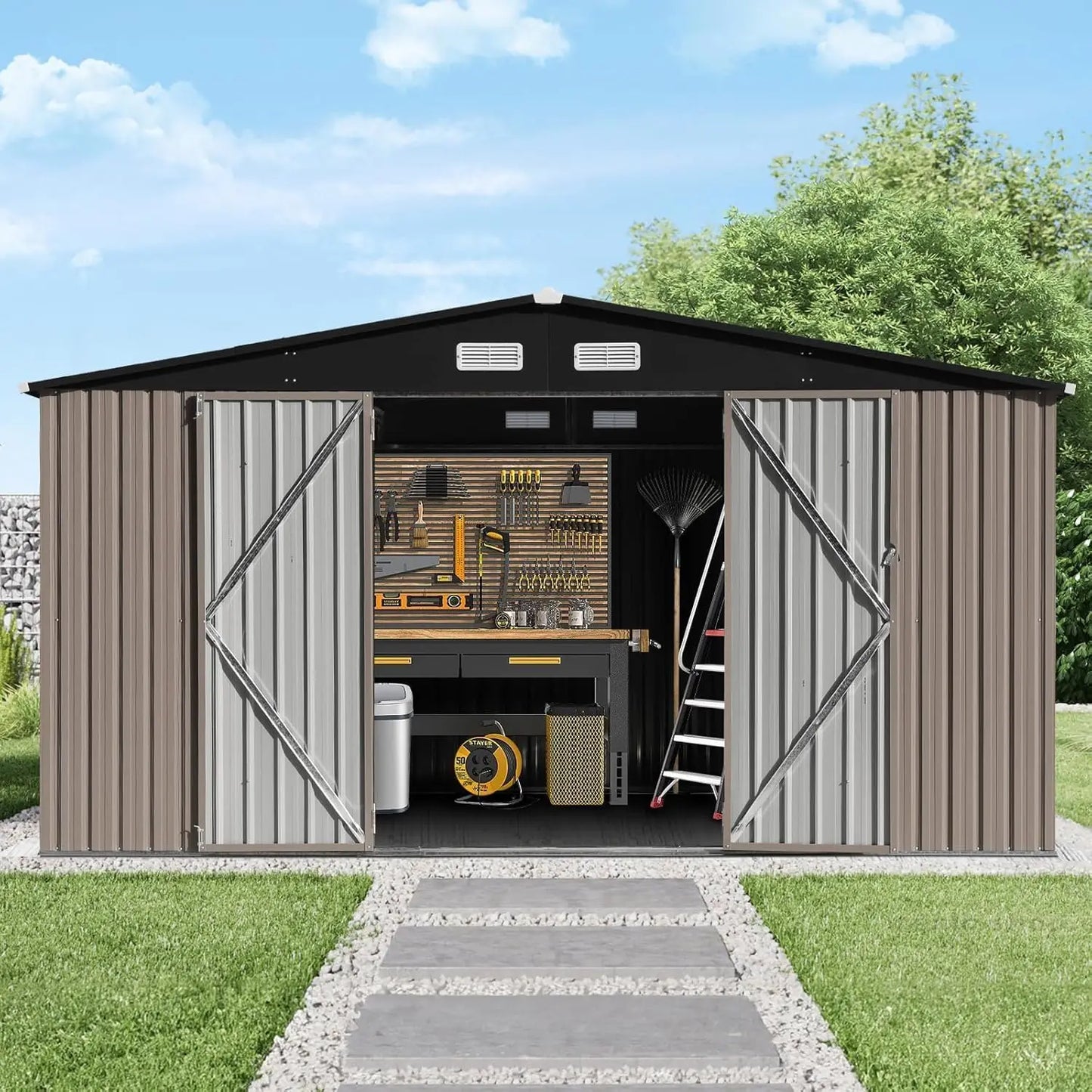 Durable Metal Outdoor Storage Shed