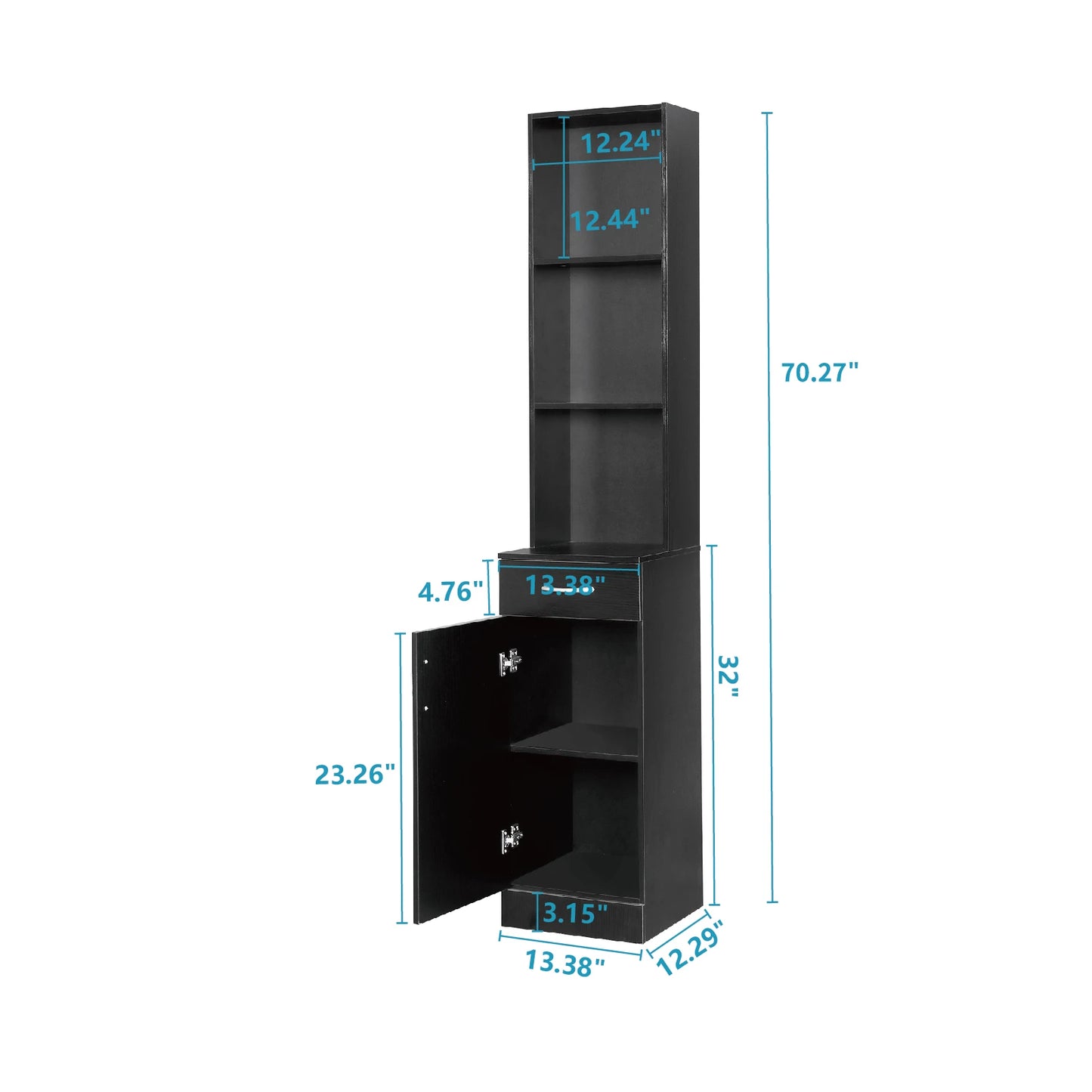 One Door, One Drawer and Three Compartments High Cabinet