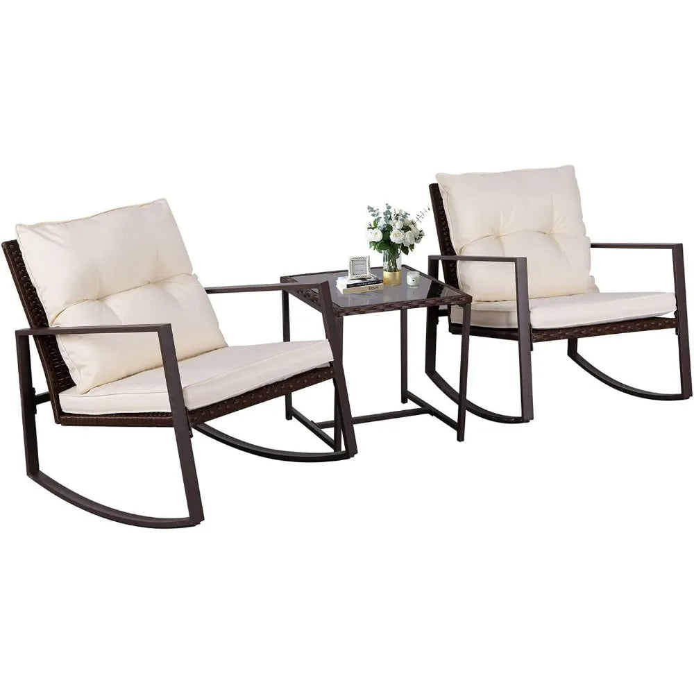 Patio Bistro Outdoor Rocking Chair Set