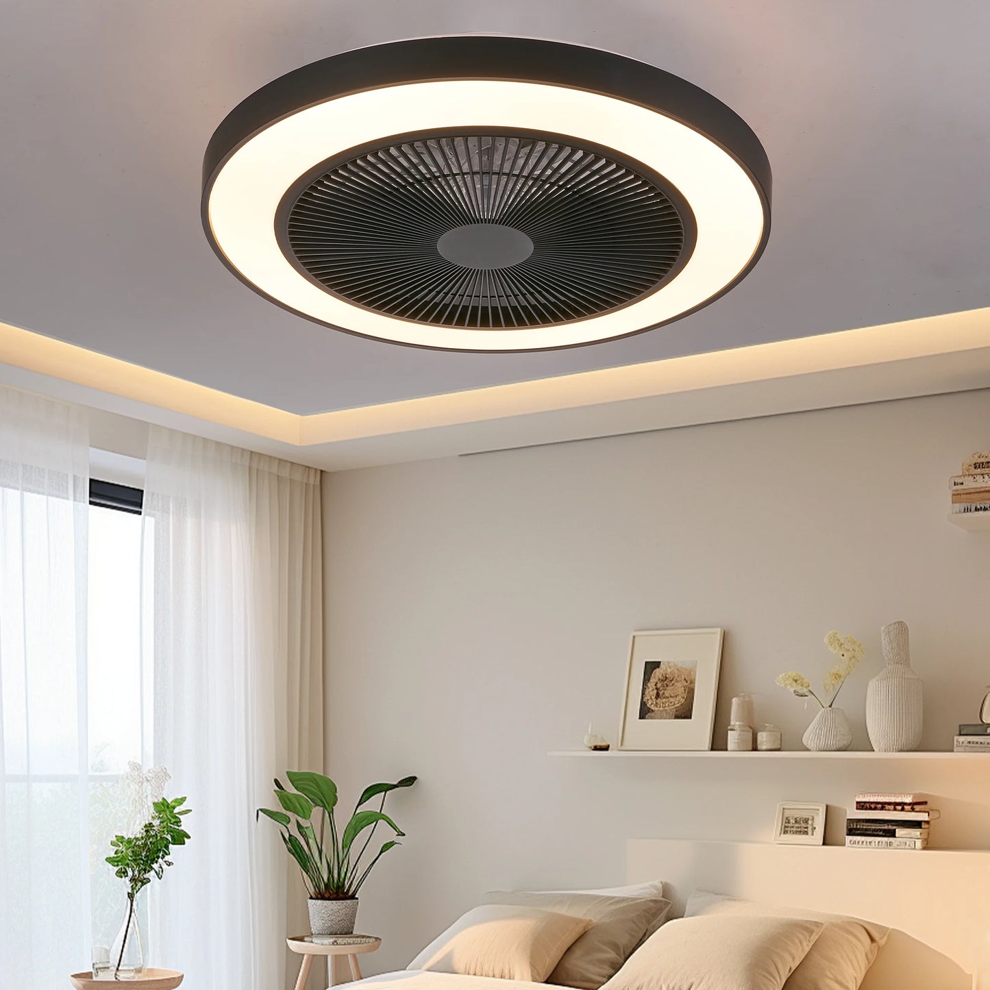 LED Ceiling Fan Light Smart RGB Lights with Remote