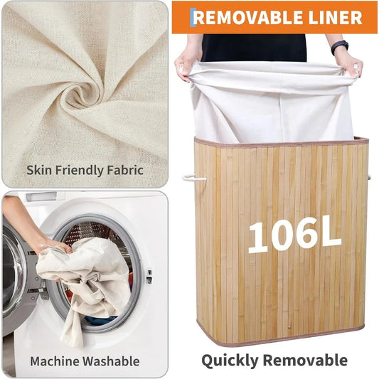 Rectangular Laundry Hamper with Lid