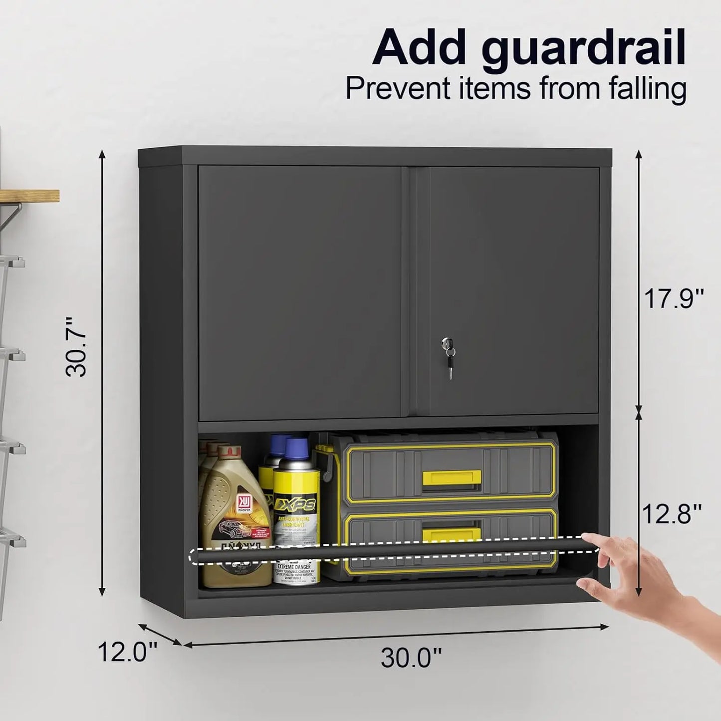 Metal Garage Wall Cabinet Locking Wall-Mounted Storage