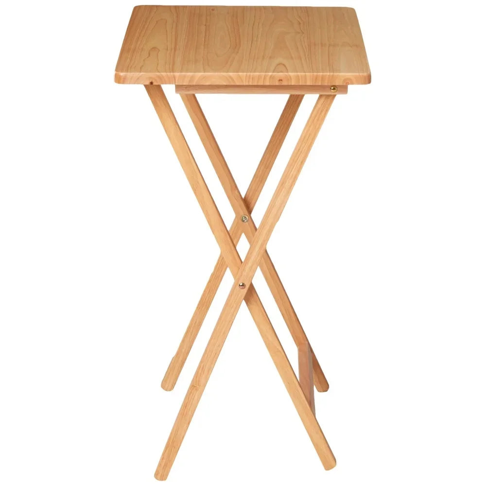 Portable Lightweight Solid Rubberwood Folding TV Tray Table