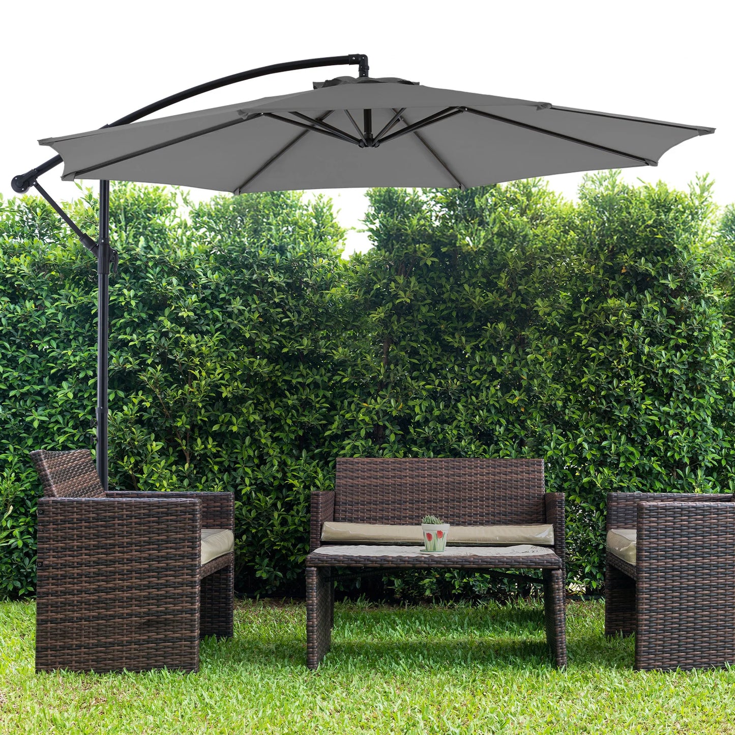 Outdoor Patio Umbrella Hanging Cantilever with Easy Tilt