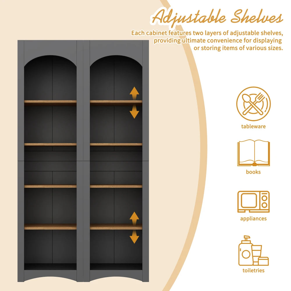 5 Tier Bookshelves Storage Cabinet Adjustable Shelves