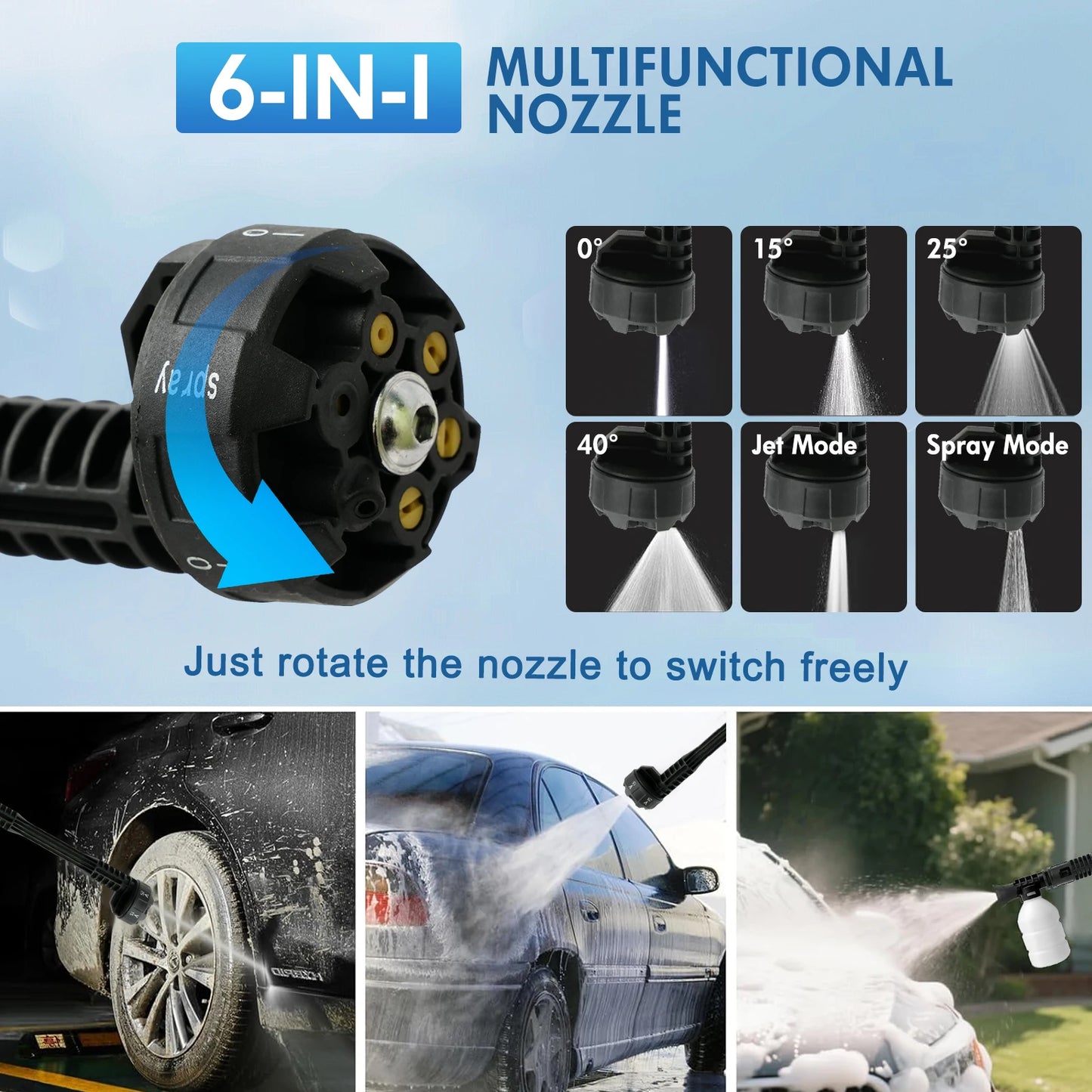 Cordless Pressure Washer Portable with Battery