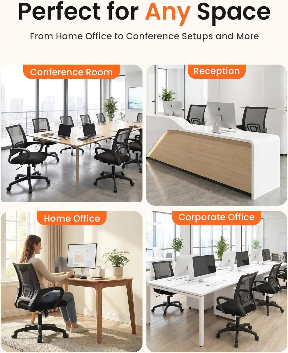 Mesh Gaming Office Chair Mid Back Lumbar Support