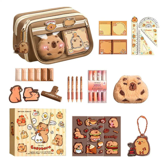 Large Capacity Pencil Case Flip Cover Stationery Pencil Bag
