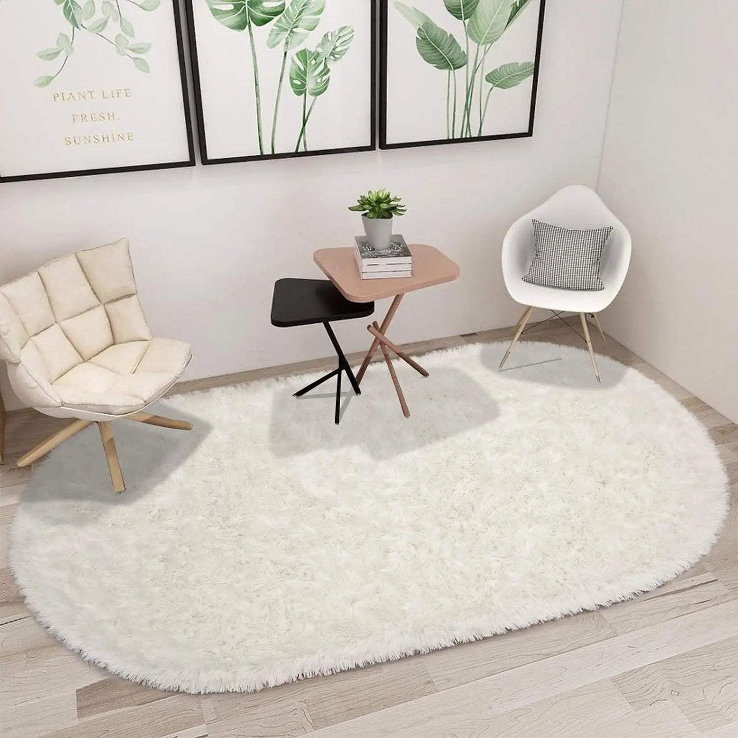 Oval Fluffy Ultra Soft Area Nursery Mats