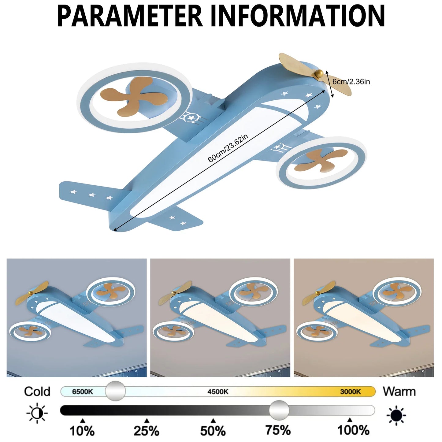 LED Airplane Ceiling Light with Remote Control
