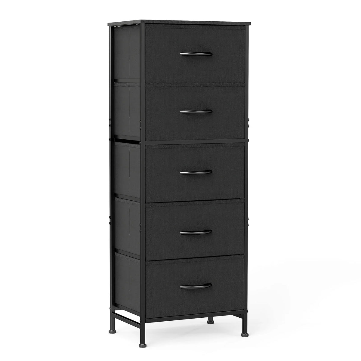 Removable Fabric Bins Sturdy Steel Frame Wood Top Organizer