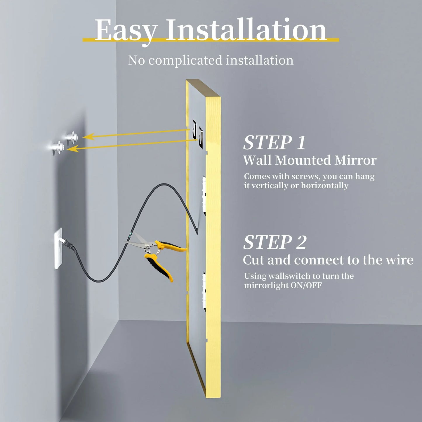 LED Vanity Mirror Gold Frame