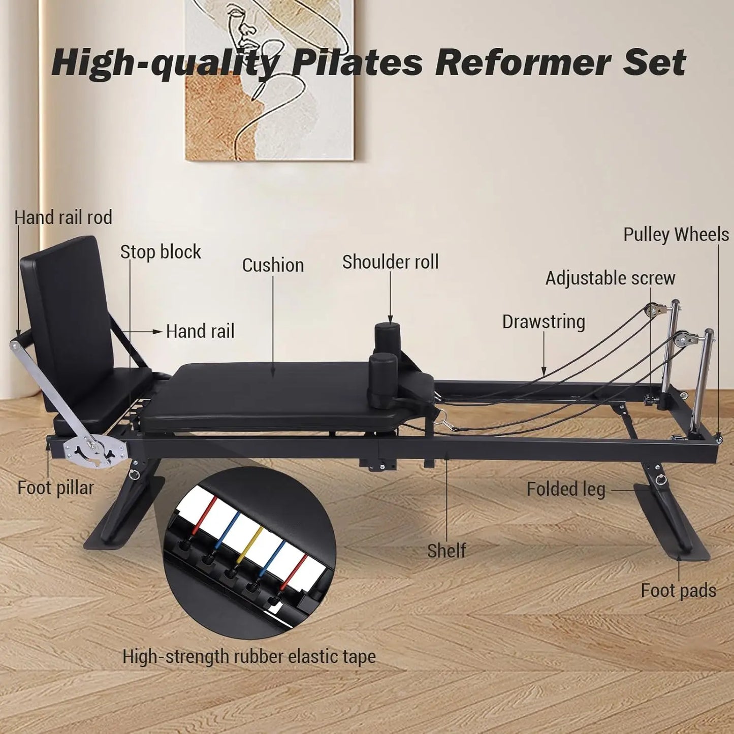 Pilates Equipment with Piano Wire Springs and Jump Boards