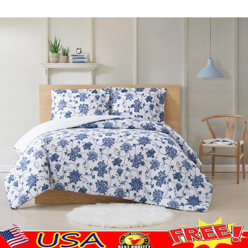 Blue Cotton Comforter Set