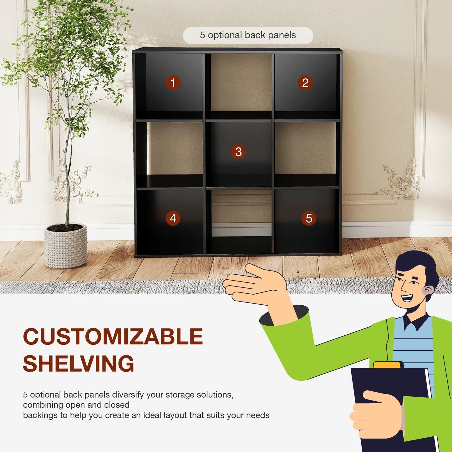 Wooden Cube Storage Organizer