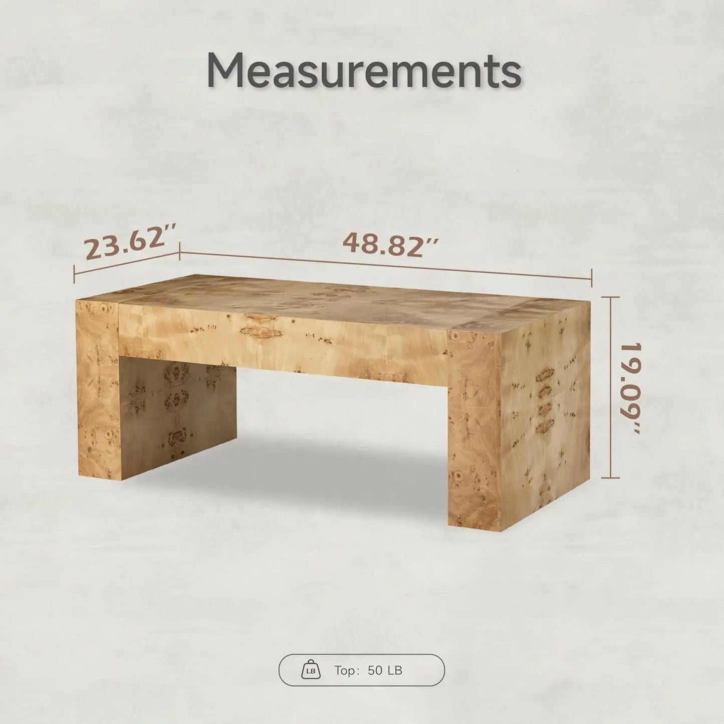 Modern Thick-Leg Rectangular Coffee Table