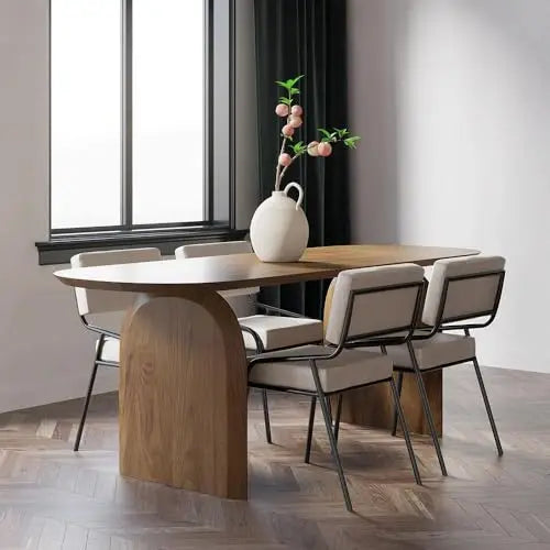 Modern Mid Century Oval Dining Table