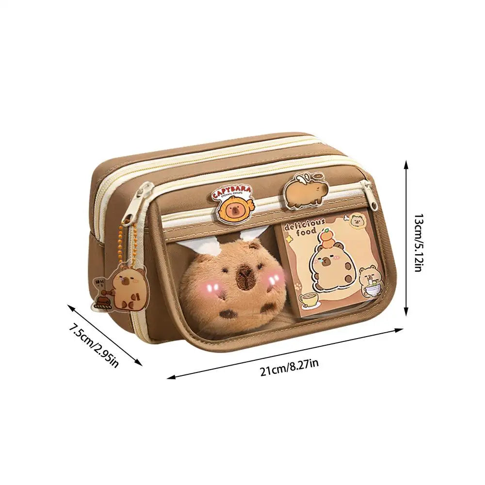 Large Capacity Pencil Case Flip Cover Stationery Pencil Bag