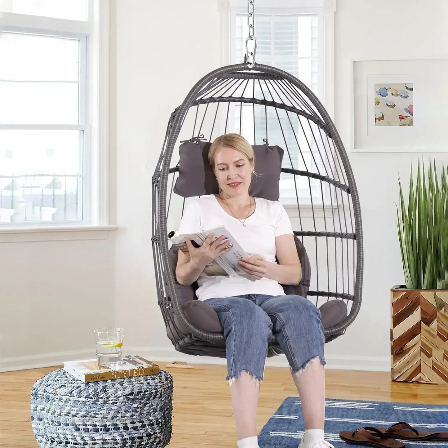 Indoor Outdoor Egg Swing Chair Without Stand