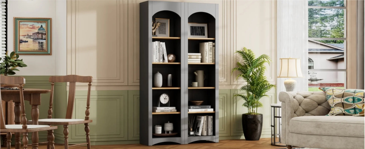 5 Tier Bookshelves Storage Cabinet Adjustable Shelves