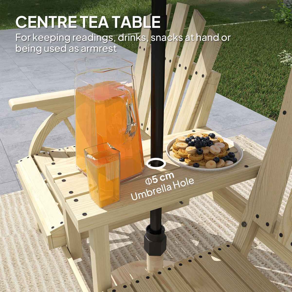 Wooden Garden Bench with Table