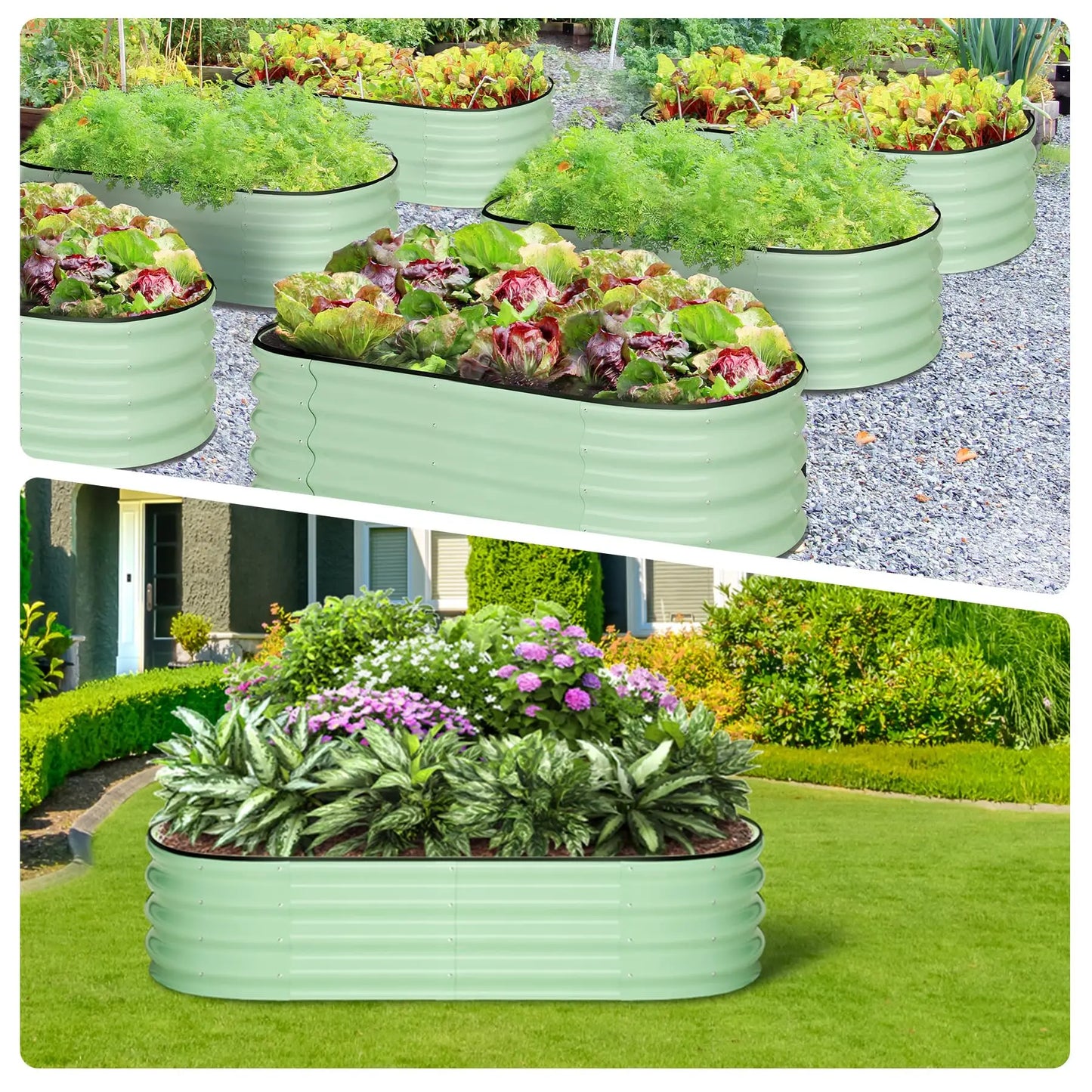 Oval Galvanized Steel Raised Garden Bed
