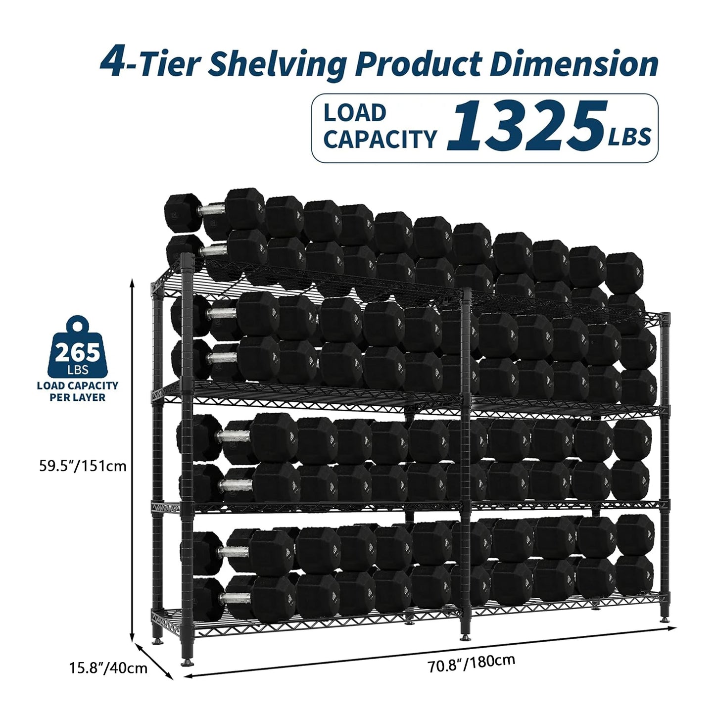 Heavy Duty Metal Shelving Unit Adjustable Organization Shelves
