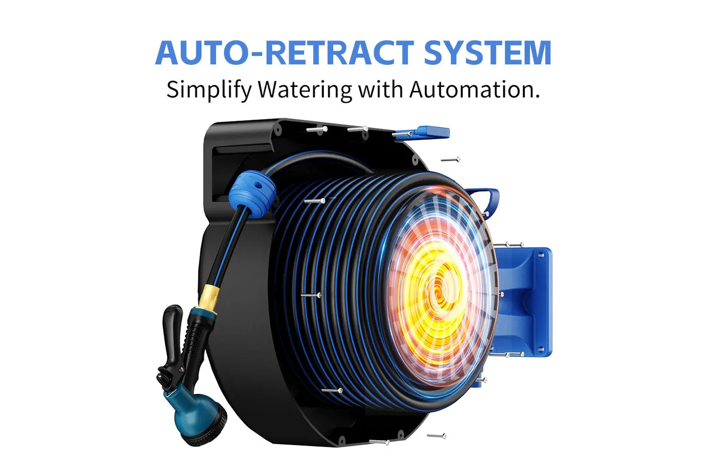 Retractable Garden Hose Reel, Hose Locking Mechanism