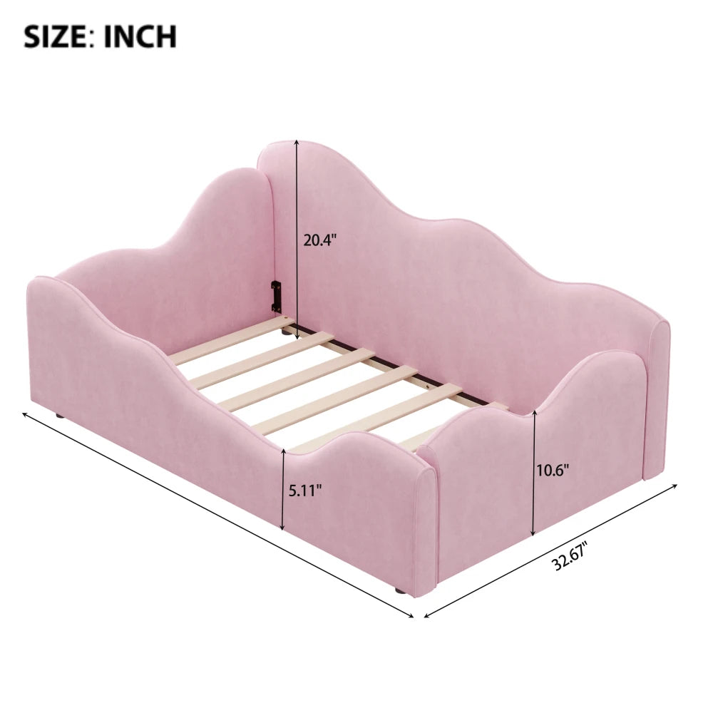 2-in-1 Daybed Design Upholstered Bed with Safety Guardrails